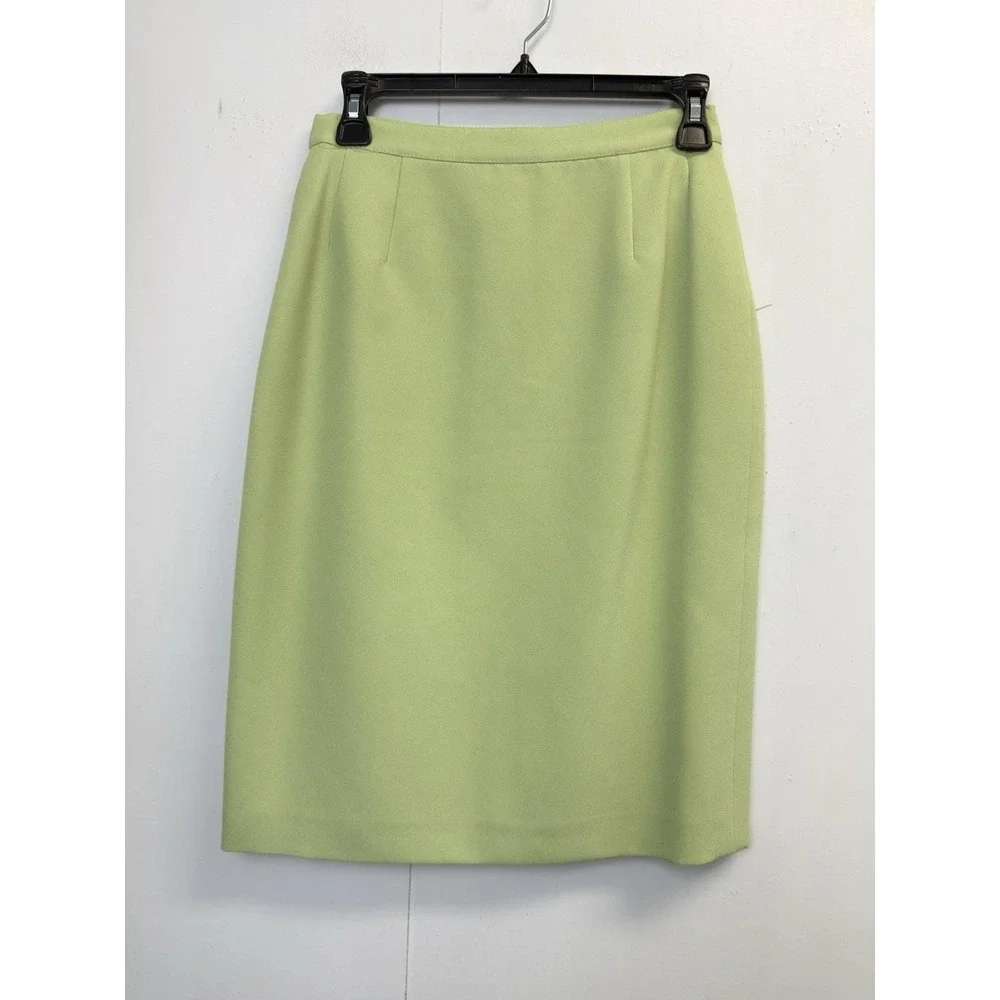 Classic Double-Breasted Green Blazer & Skirt Suit